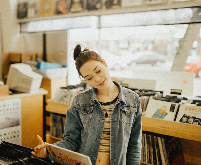 girl in record store, cultural acceptance, acceptance, be yourself