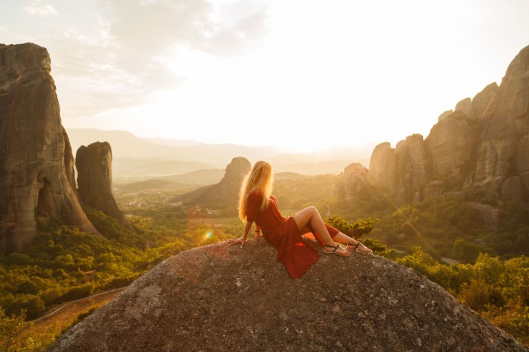 Girl on mountain