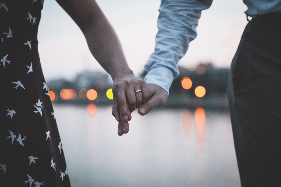 couple holding hands