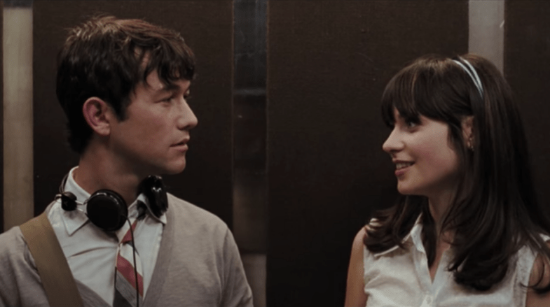 Joseph Gordon Levitt and Zoe Deshanel in (500) Days Of Summer