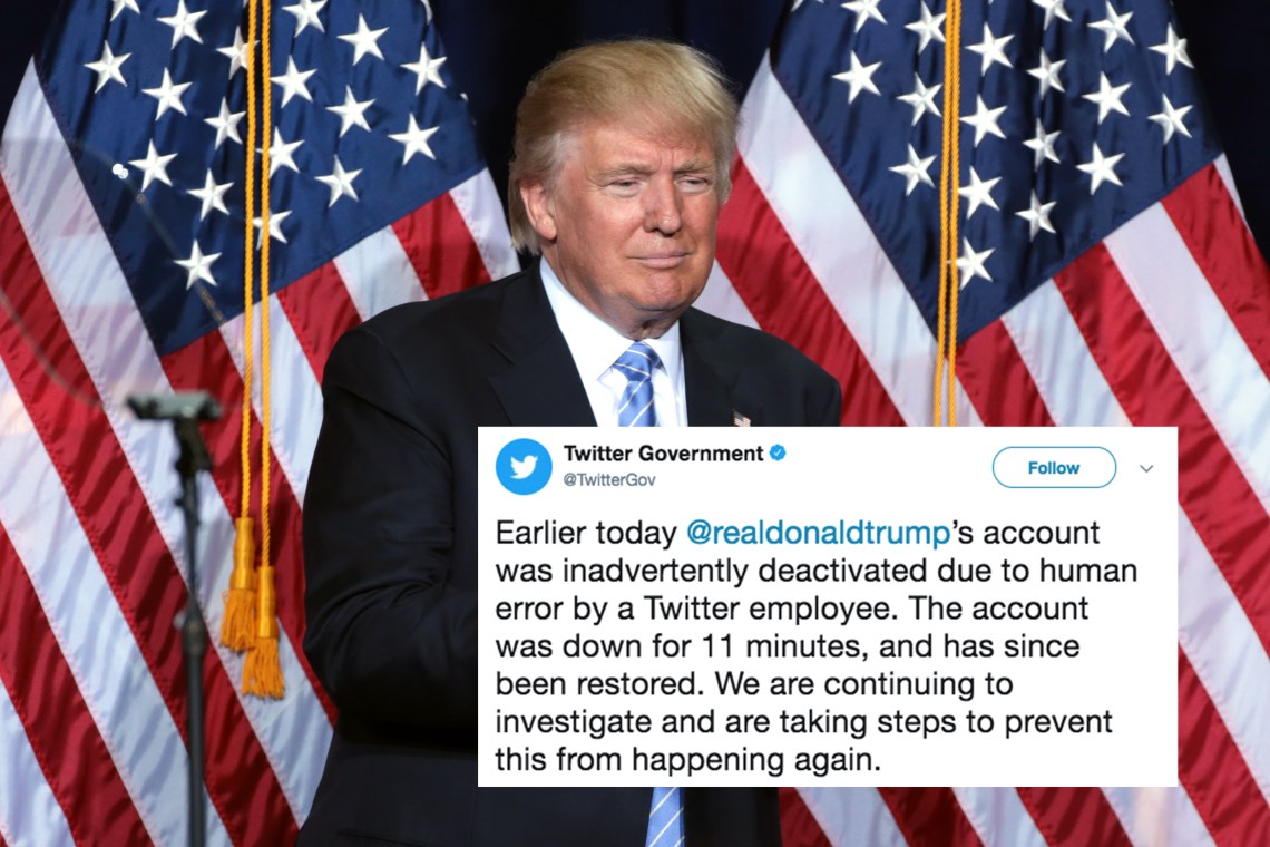 Tweet about Donald Trump's Twitter account being deactivated