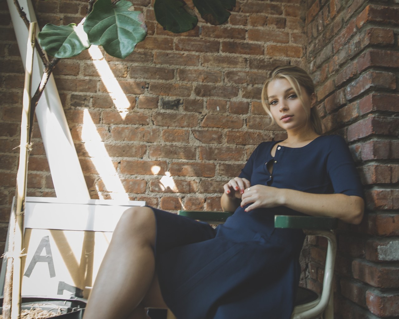 woman sitting on chair