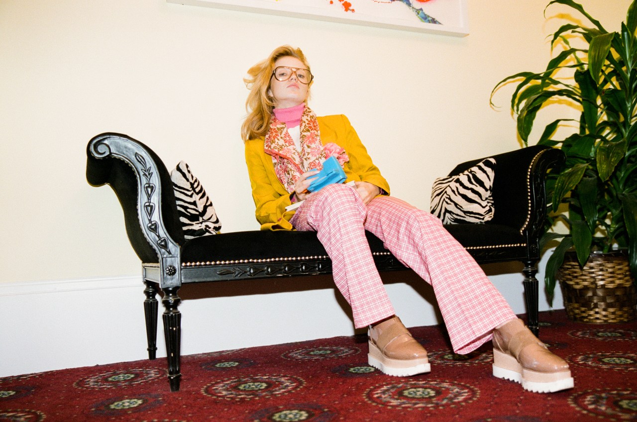 woman sitting on couch