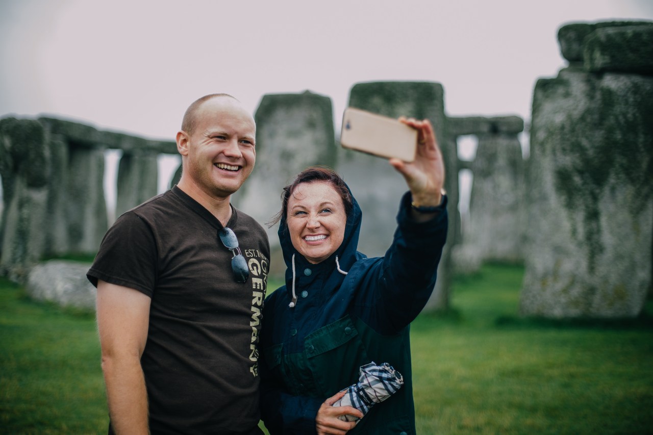 couple taking selfie on vacation