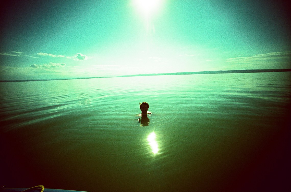 person in a lake