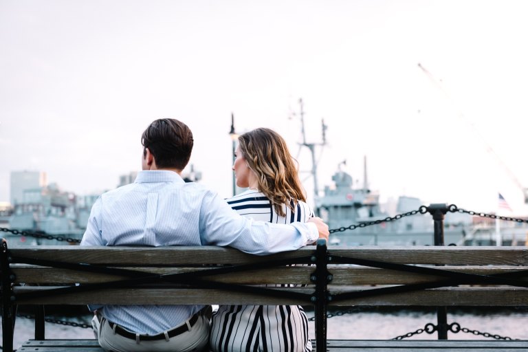 couple sitting on a bench