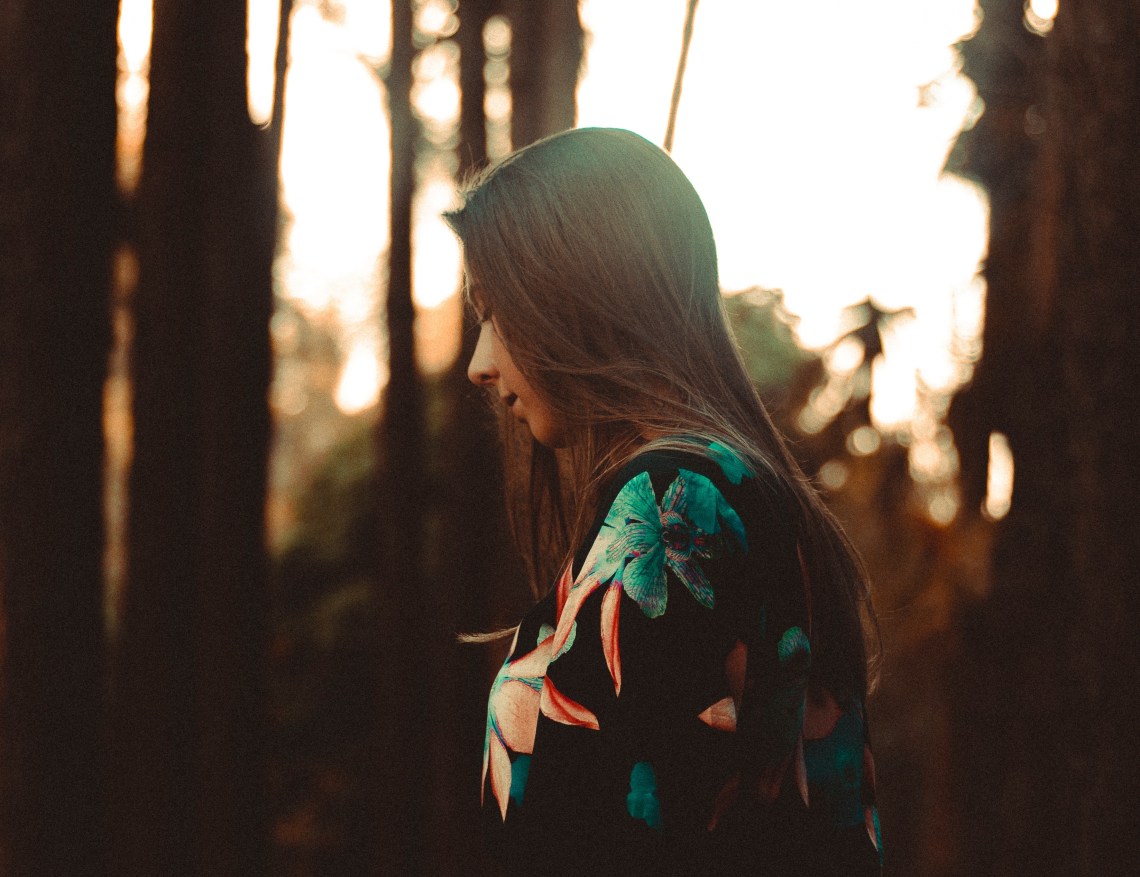 girl in forest, girl looking down, not stuck, you are not stuck