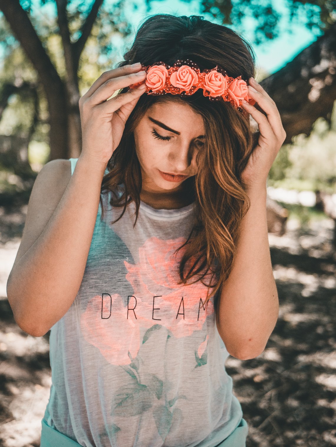 girl in a flower crown