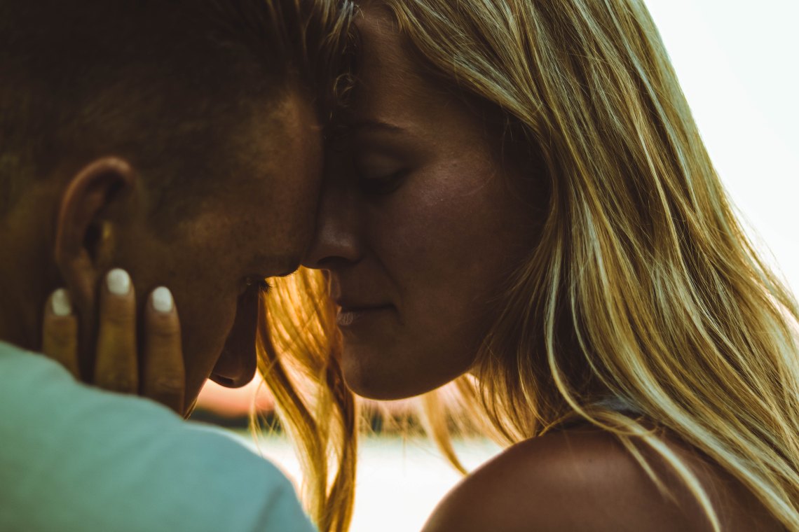 couple about to kiss