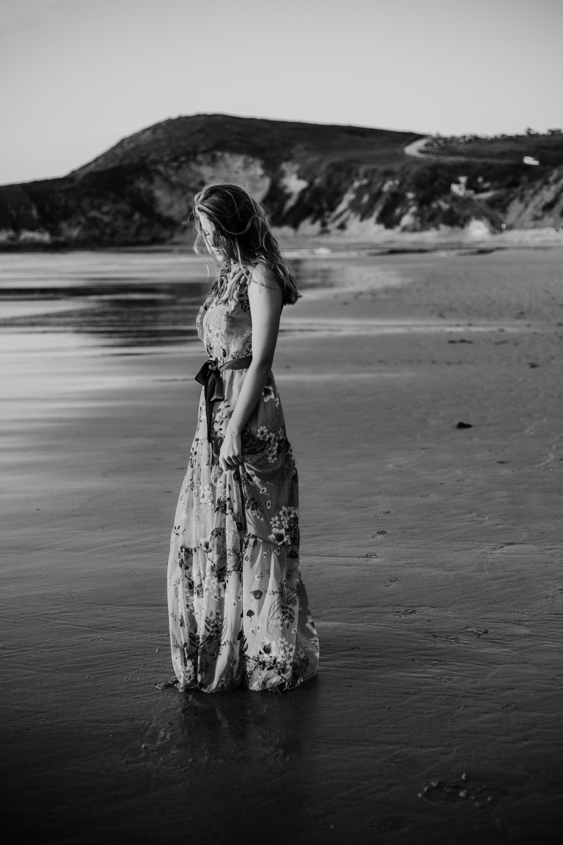 woman standing on beach