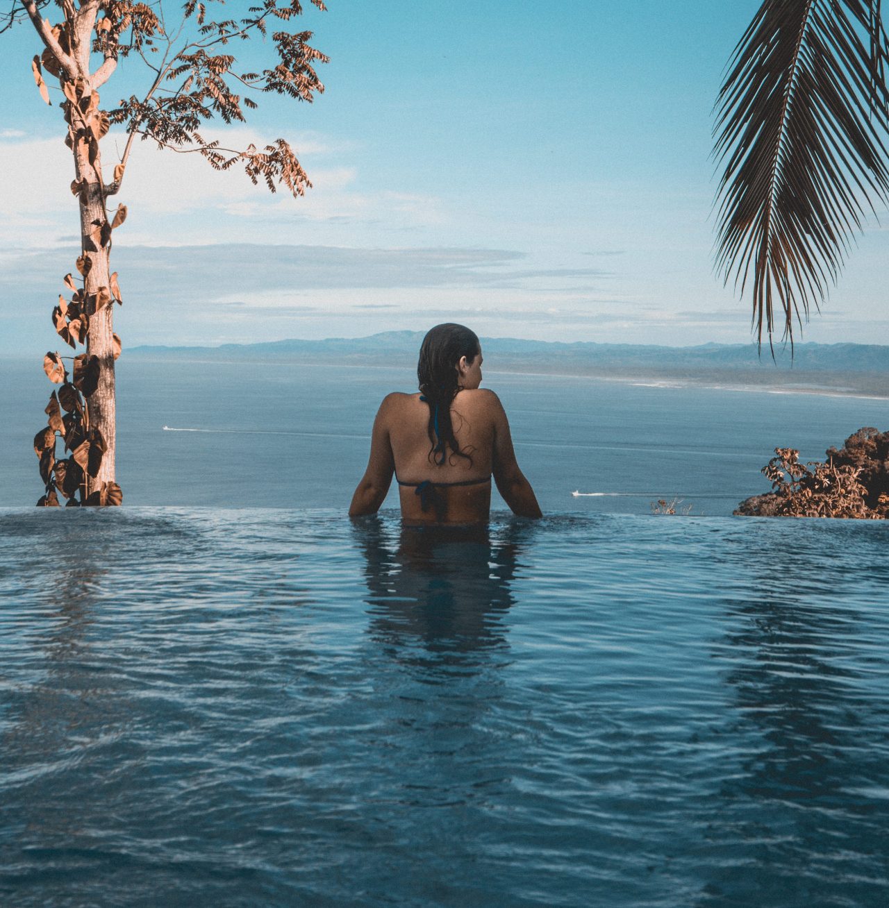 woman sitting in water