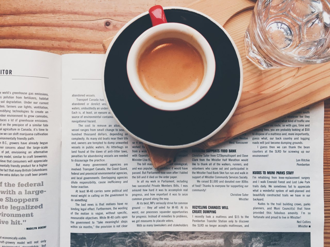 coffee and a newspaper