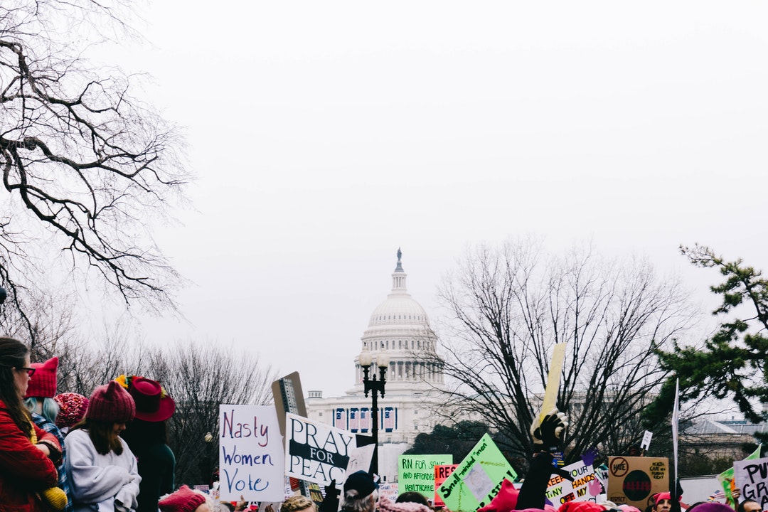 A group of protestors at the Women's March near the Capitol in Washington