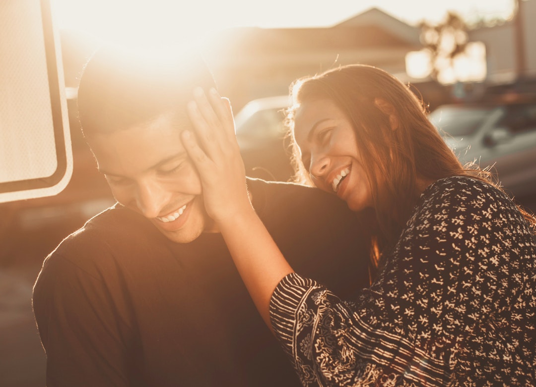 smiling man and woman