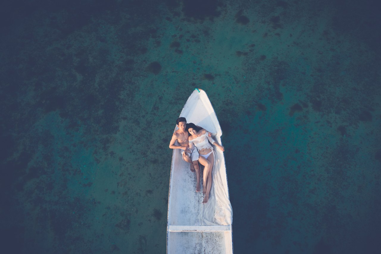 couple in a canoe