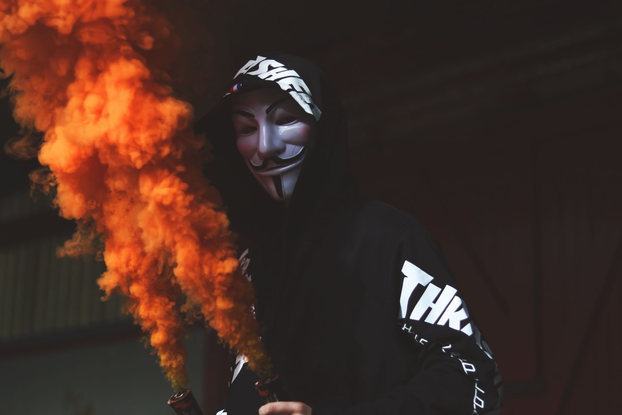 Anonymous in a Guy Fawkes Mask