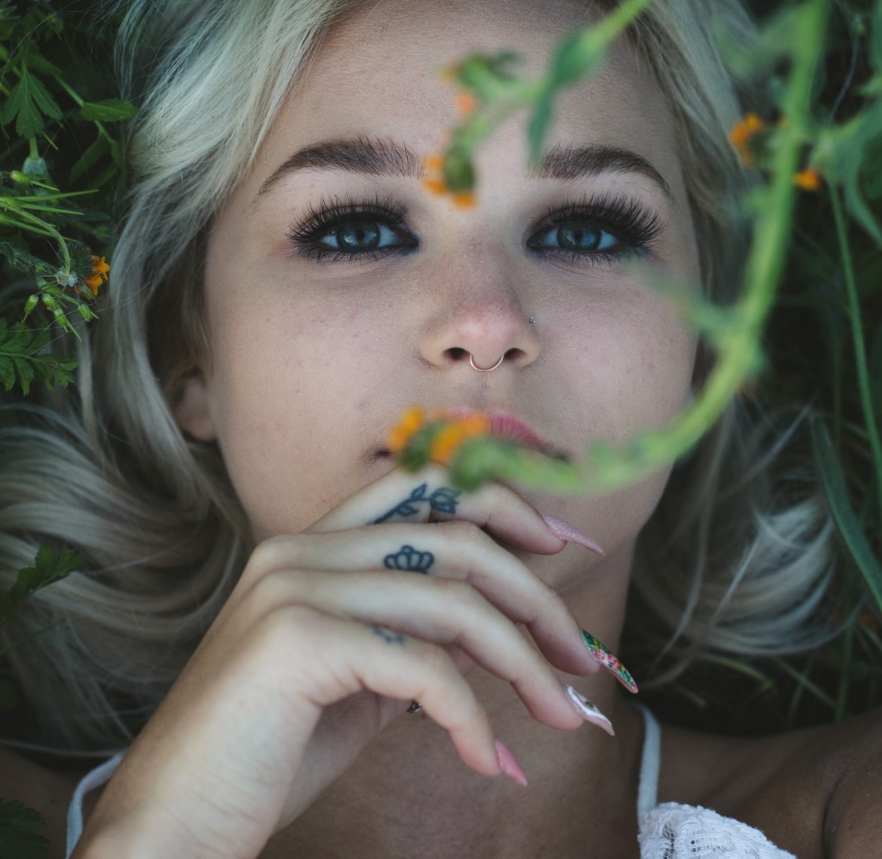 girl with hands above face, girl in nature, 'too much,' being 'too much,' feeling too much, big heart