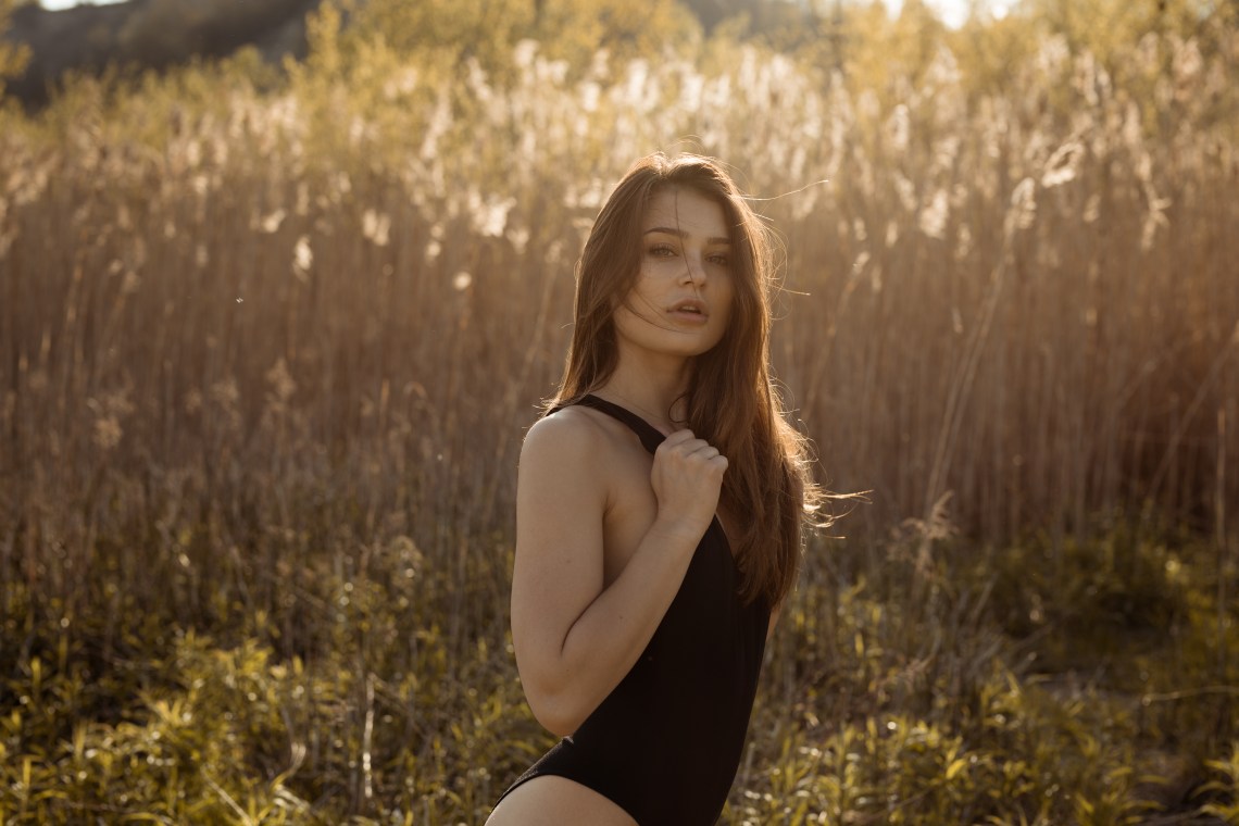 woman standing in field