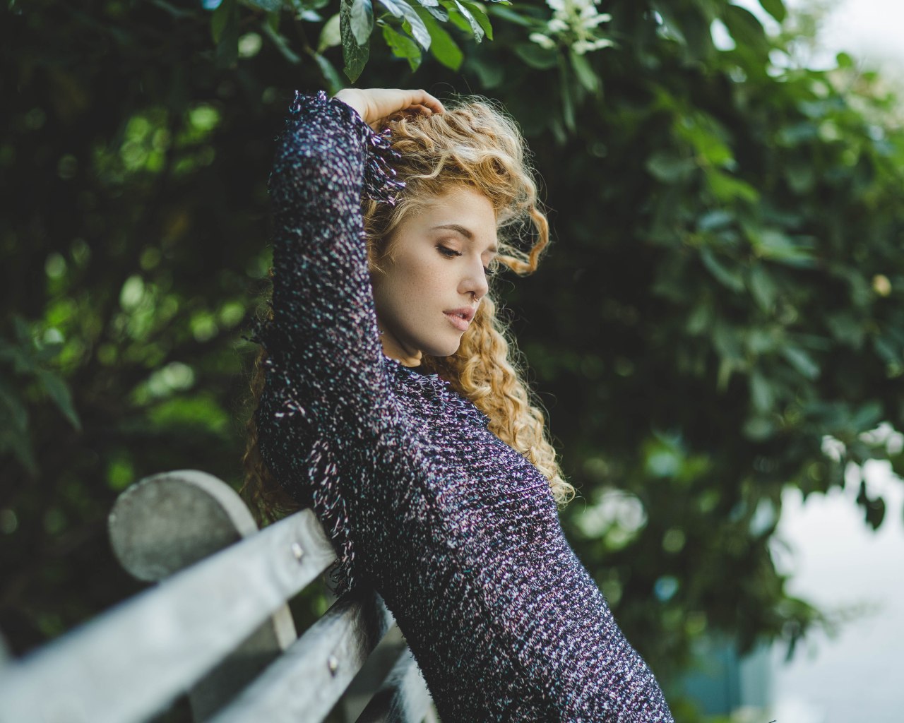 girl sitting on bench