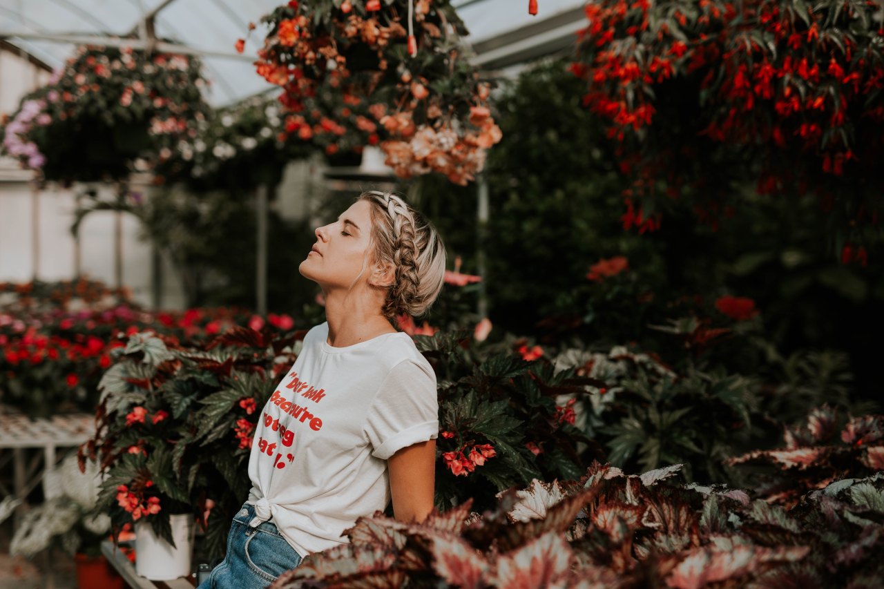 woman standing in garden