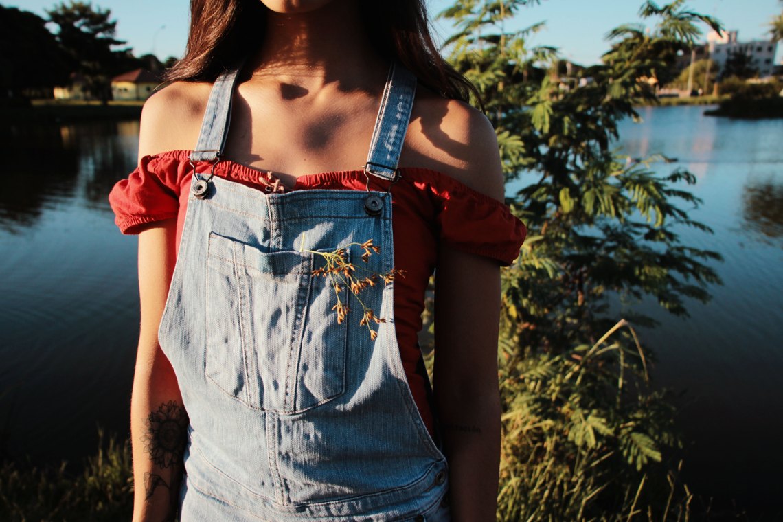 Woman wearing overalls