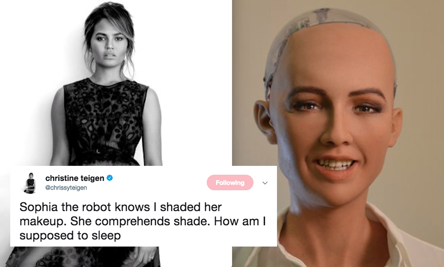 Sophia The Robot Just Called Out Chrissy Teigen For Shading Her On Twitter And I Am SHOOK
