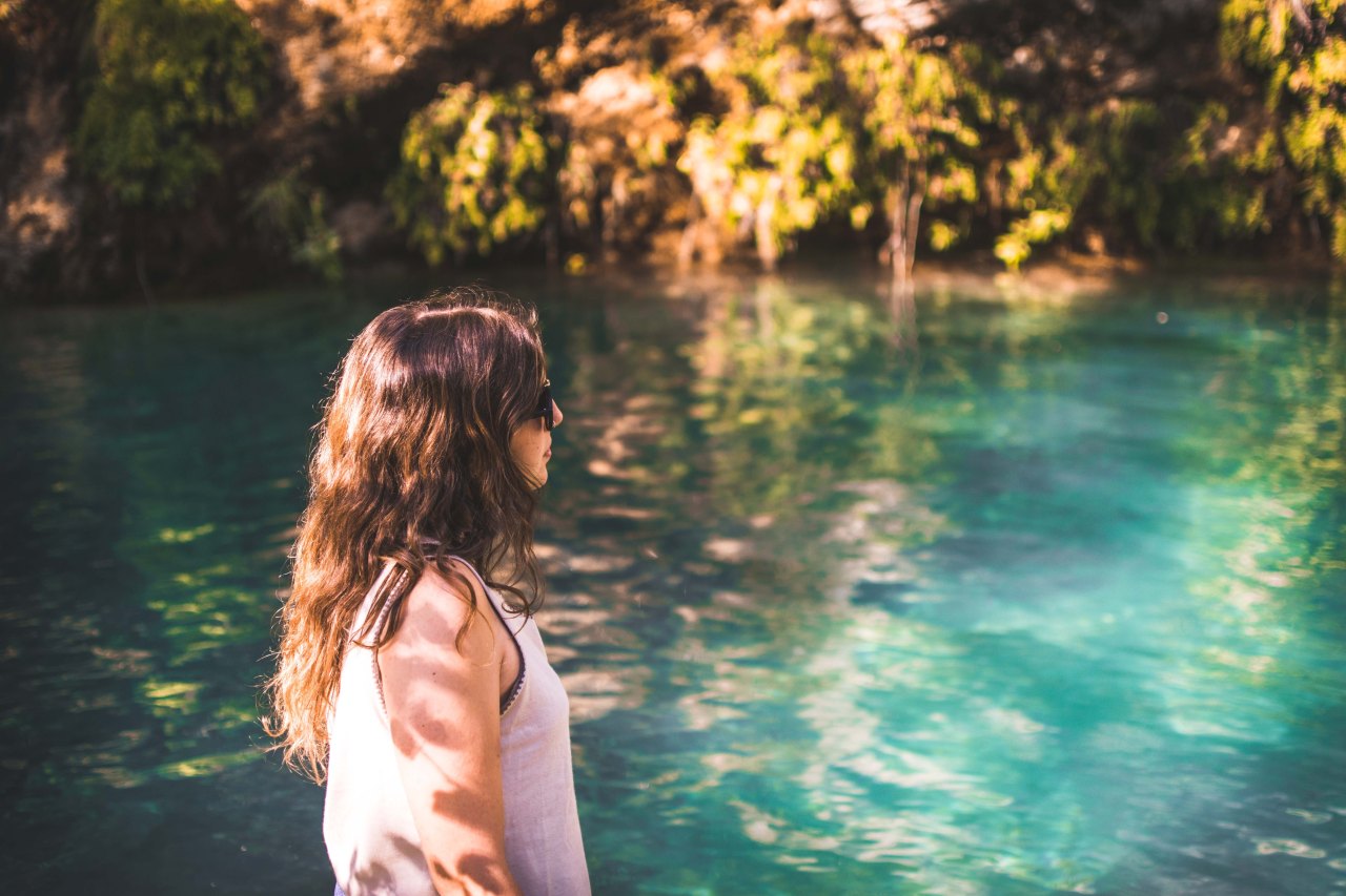 girl and a river