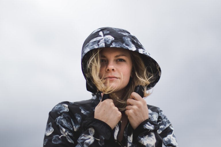 woman standing in cold weather