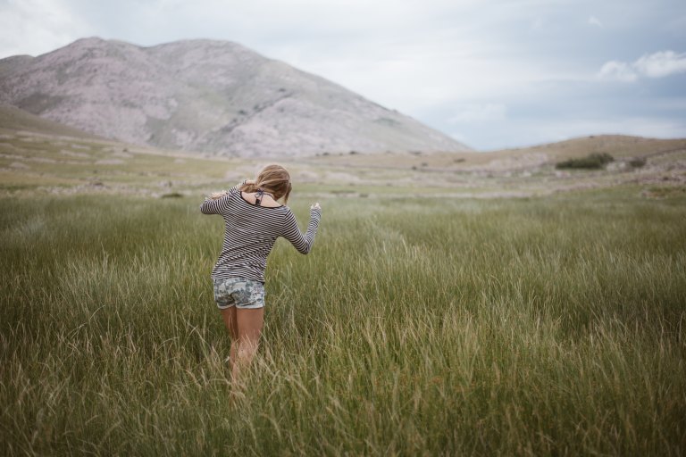 girl in a field