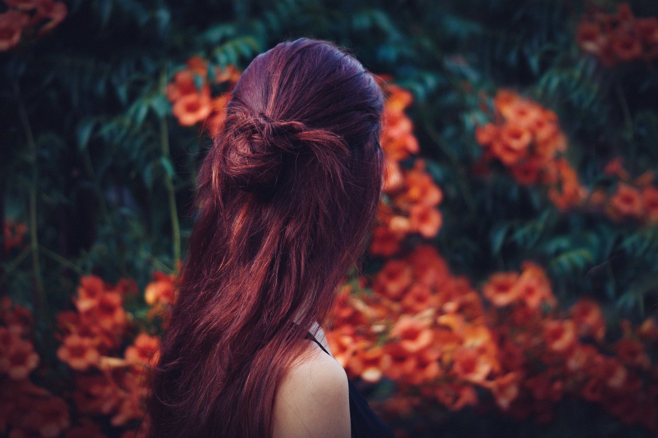 woman facing away from camera