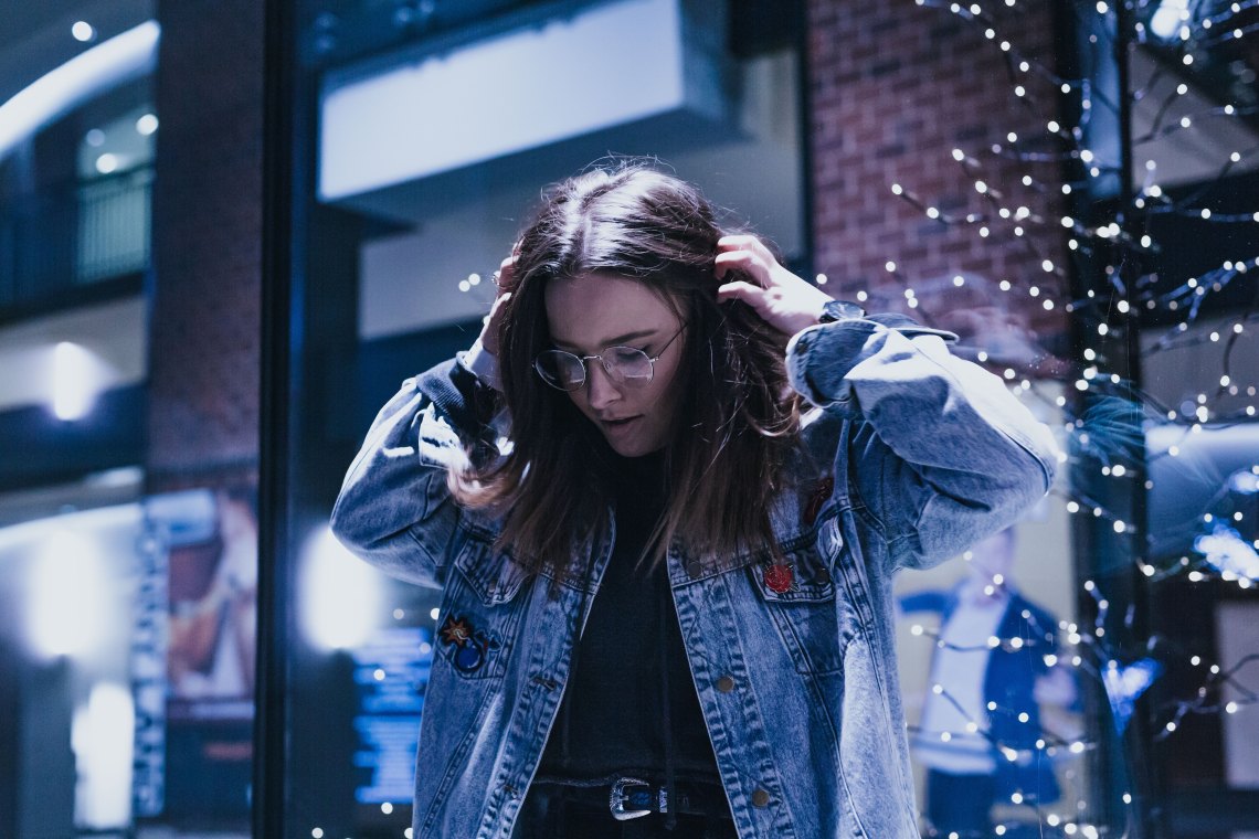 girl in a denim jacket