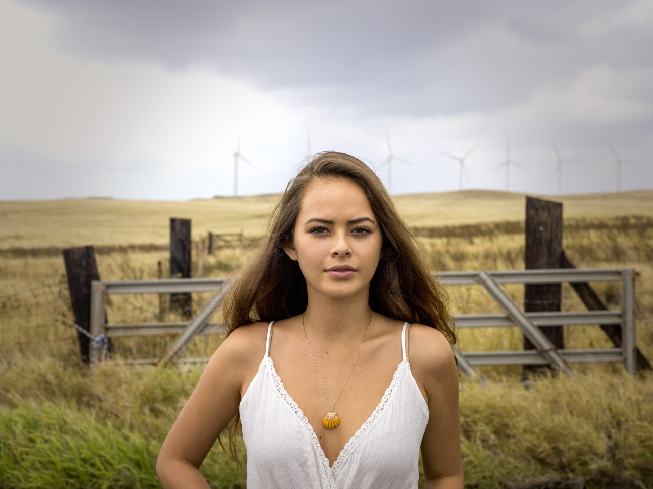 woman standing in prairie