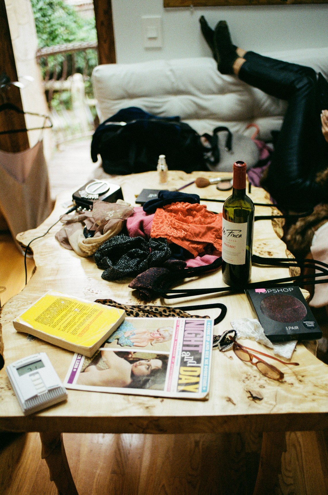 wine and books on table