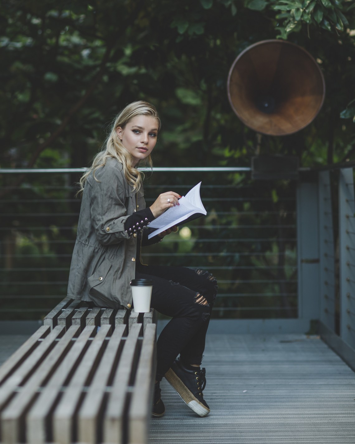 A girl reading a bestselling book