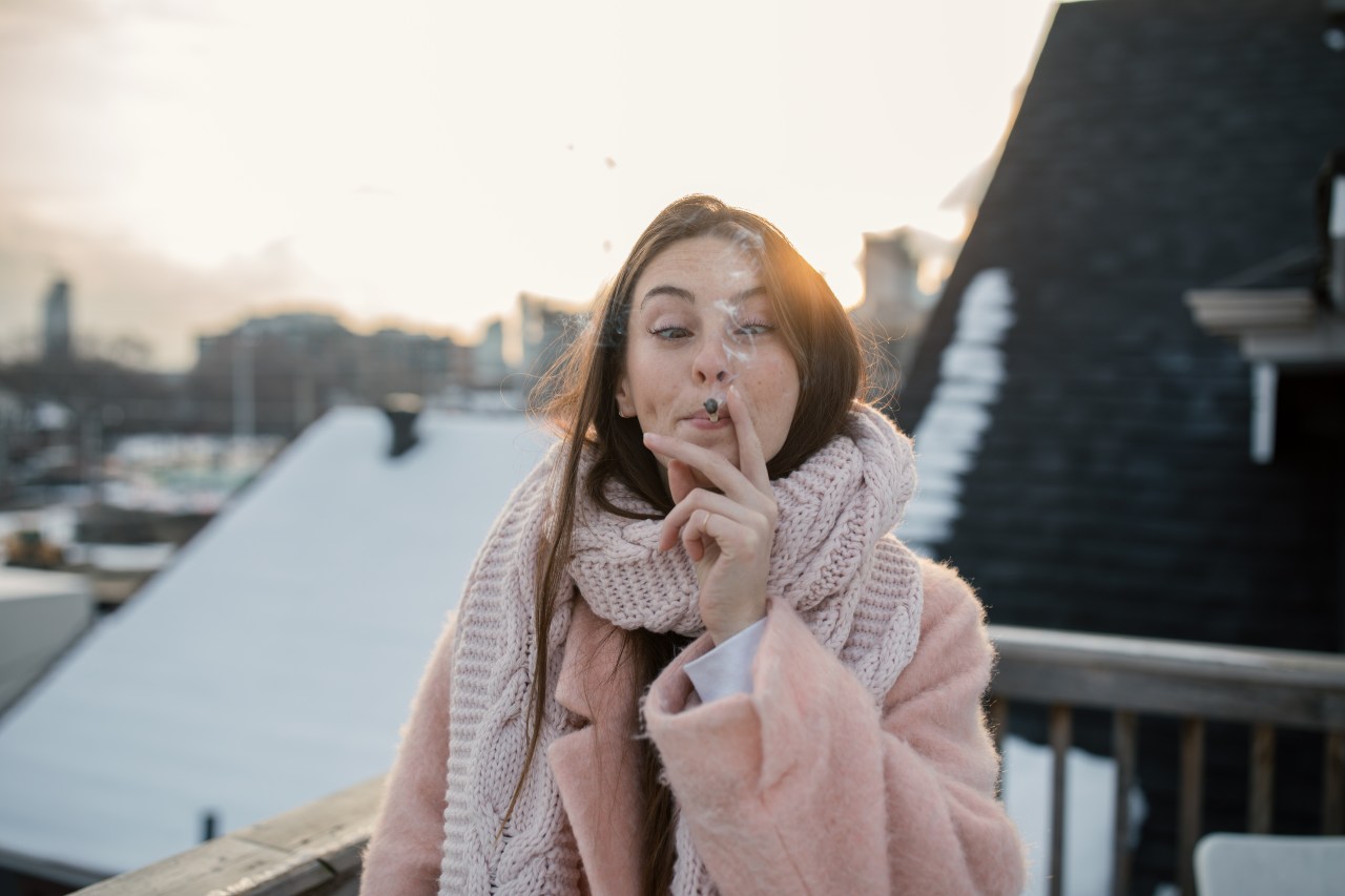 woman smoking pot