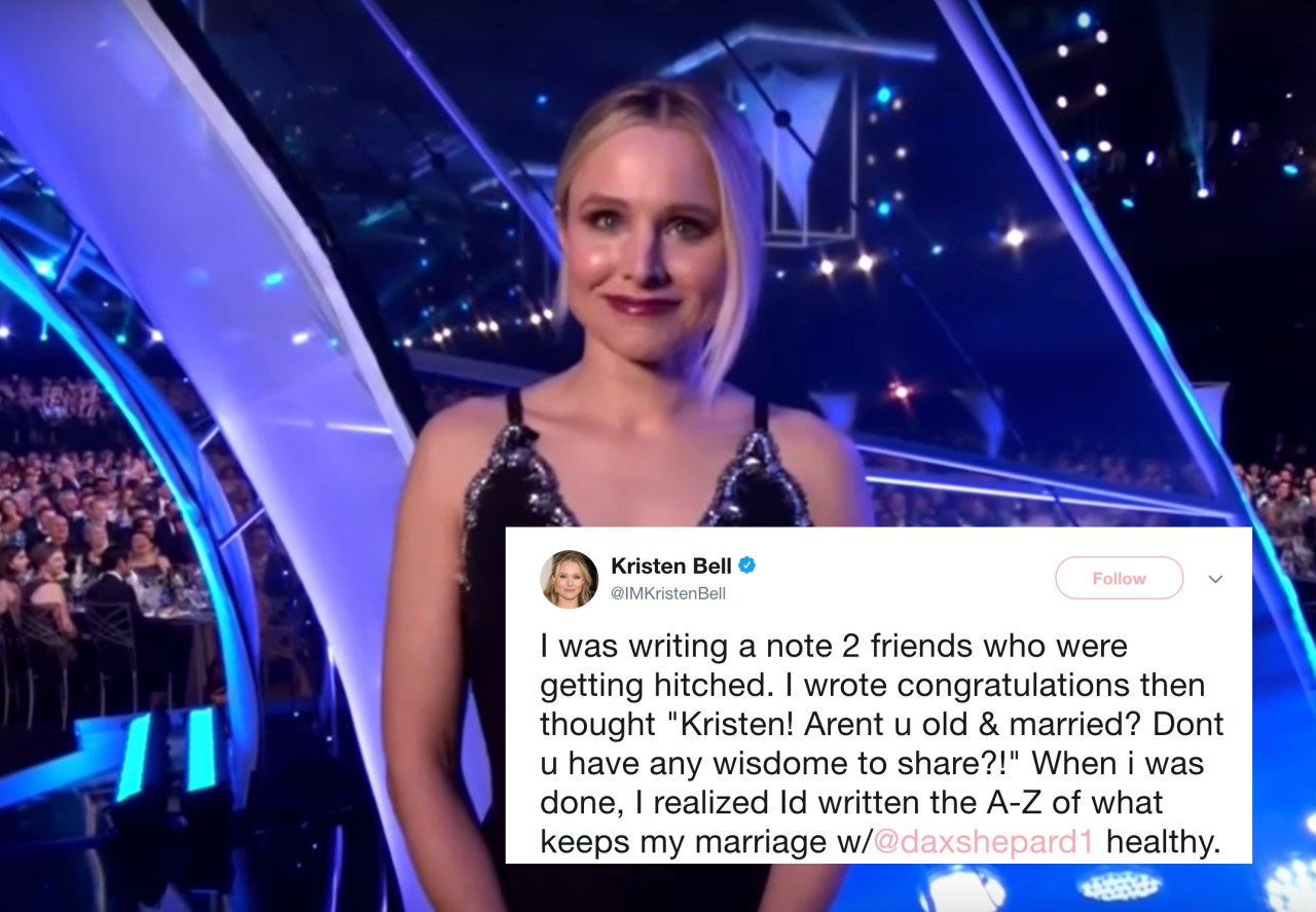 Kristen Bell at the 2018 SAG awards and a tweet