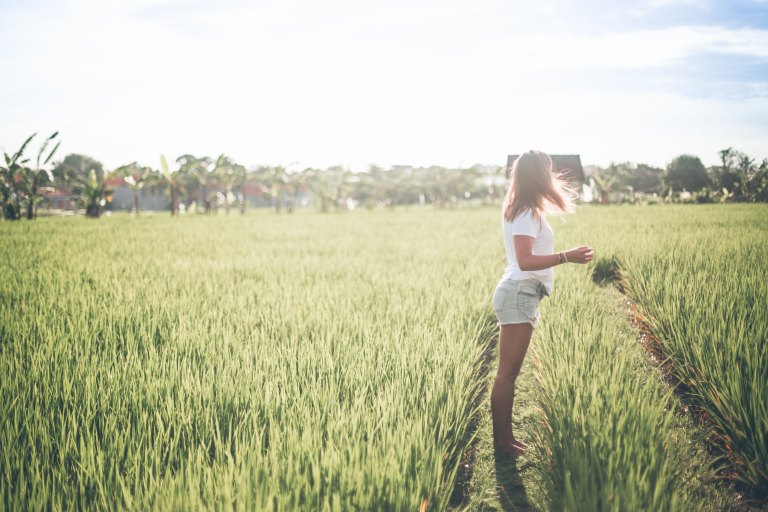 woman in field