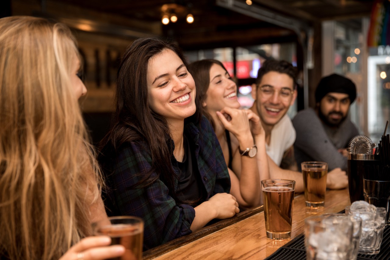 Friends laughing at fucked up jokes