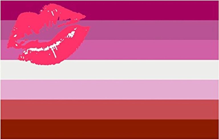 The lipstick lesbian pride flag