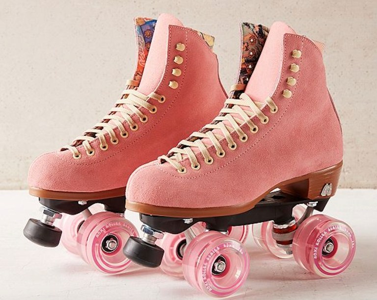 Moxi roller skates in millennial pink from Urban Outfitters