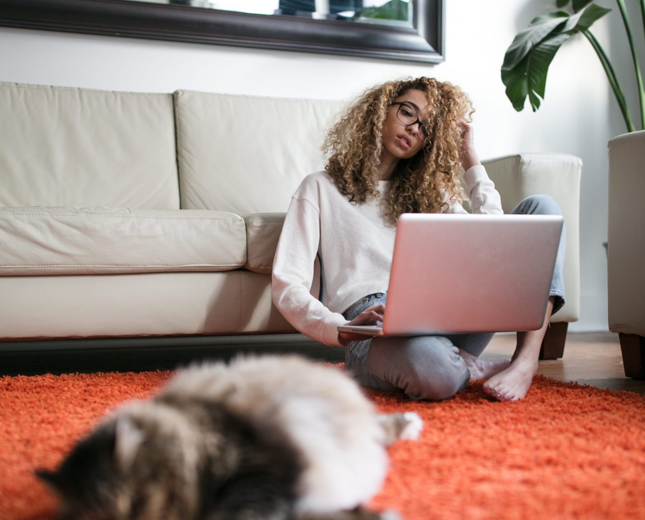 woman working on laptop