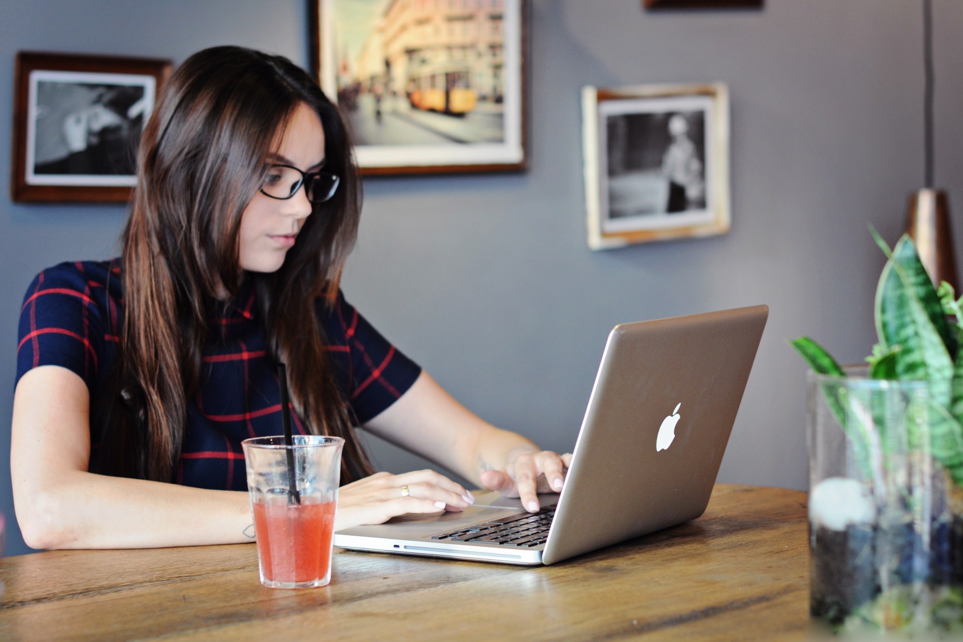 woman working on laptop