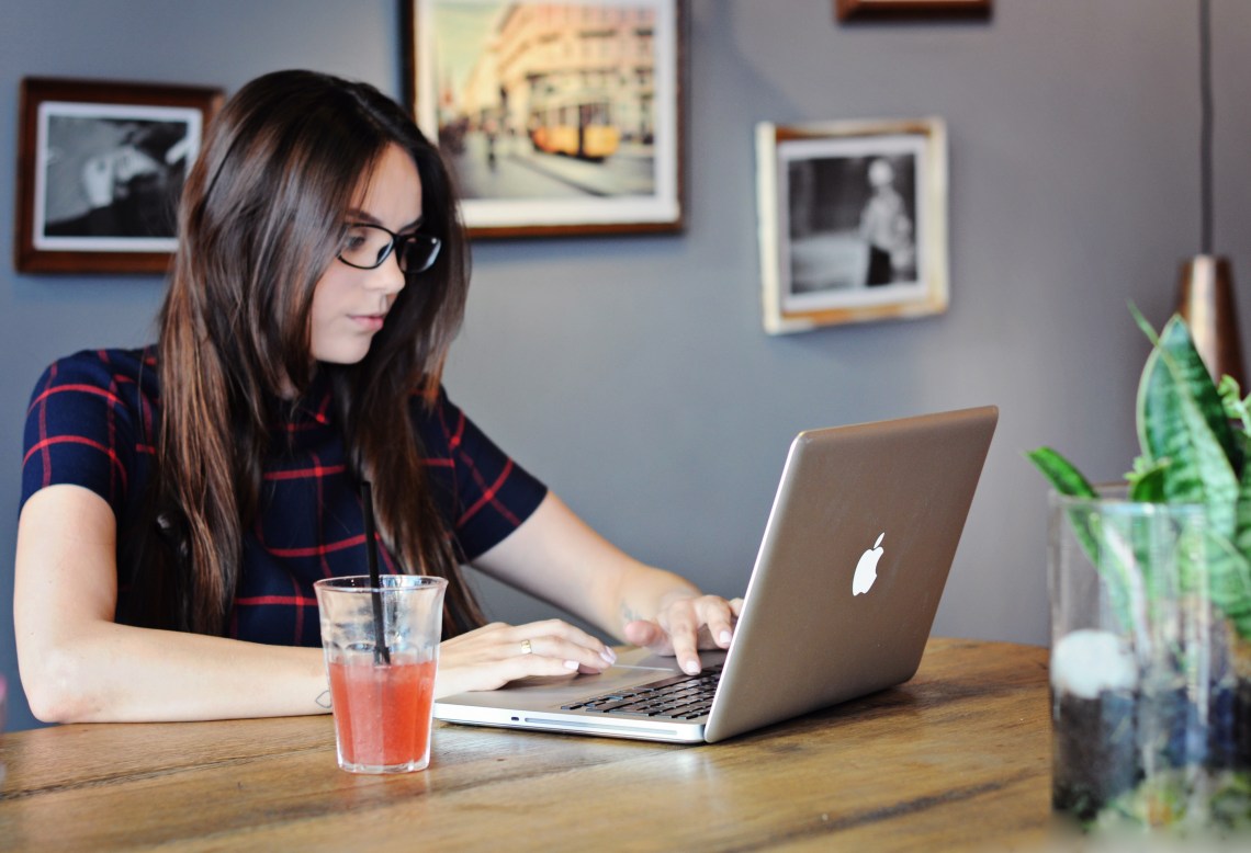 woman working on laptop