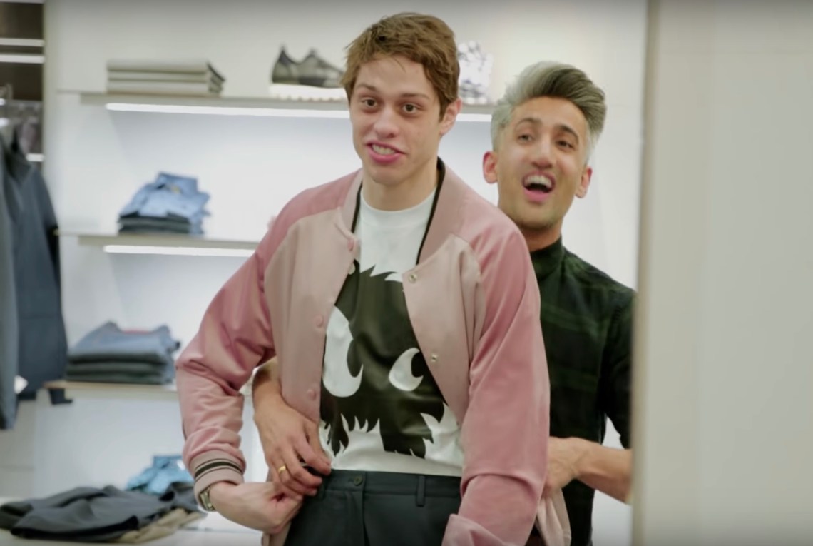 Tan France styles Pete Davidson for an SNL skit