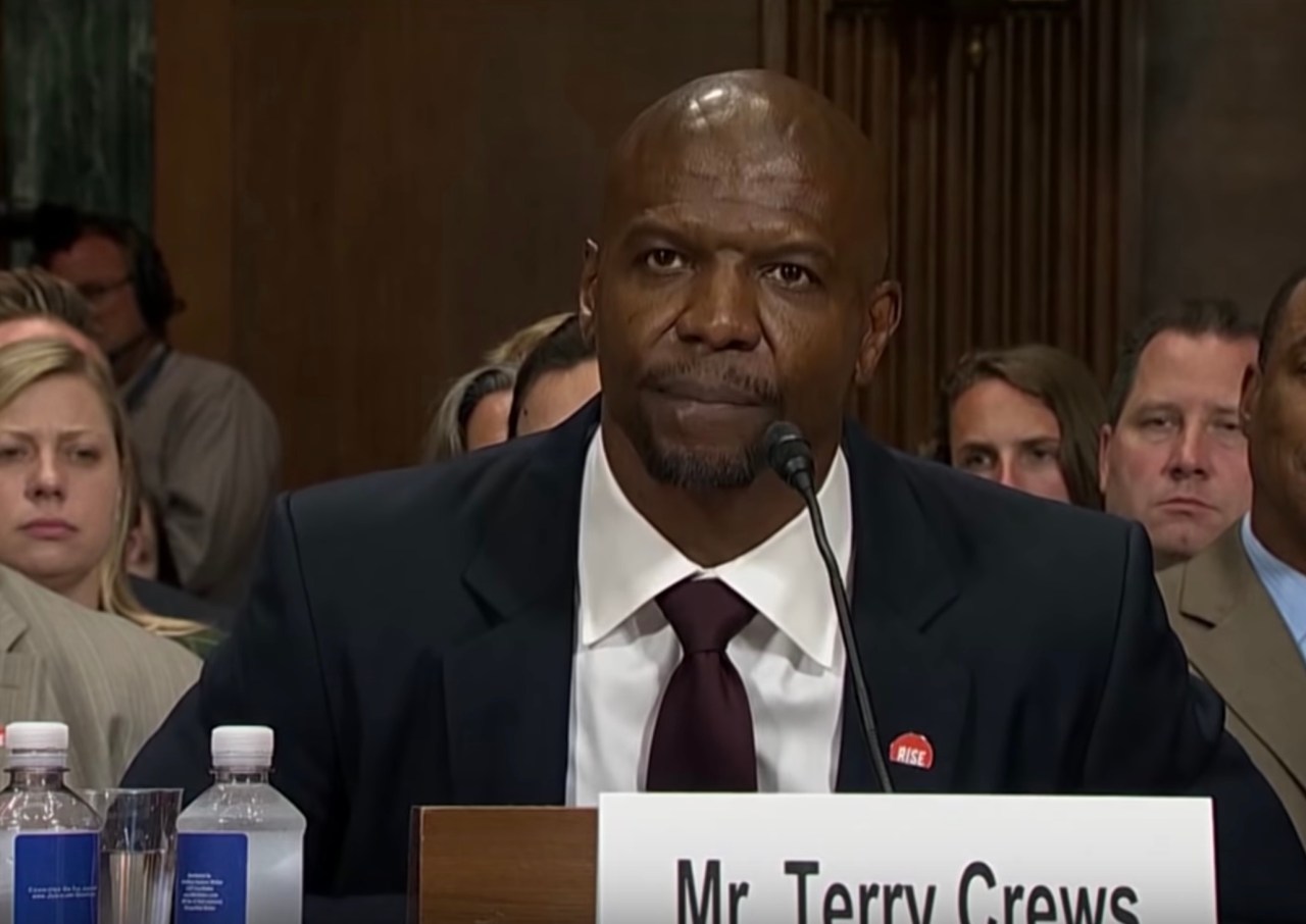 Terry Crews speaking in front of the Senate about sexual assault