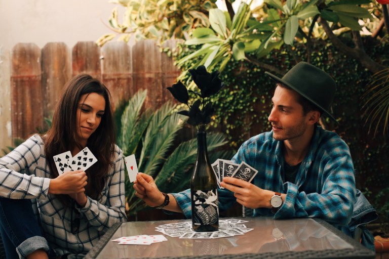 couple playing cards