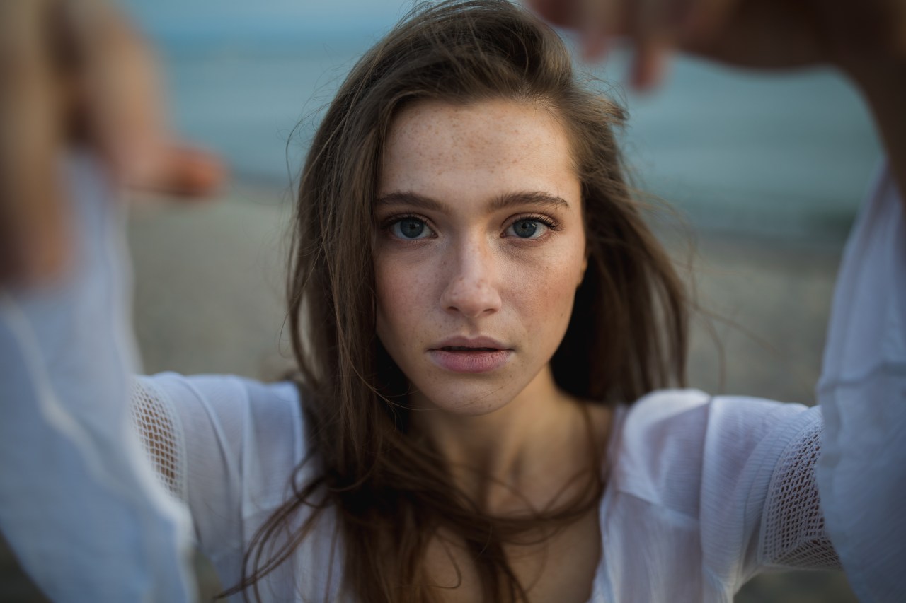 woman on beach