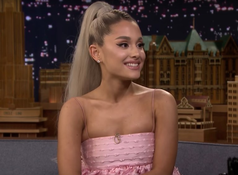 Ariana Grande with Jimmy Fallon