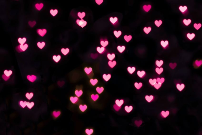 pink and white heart light