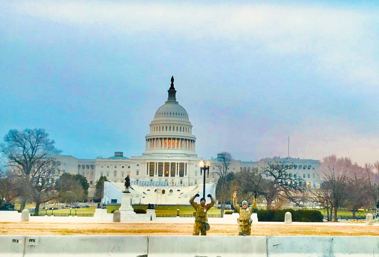 white and black dome building